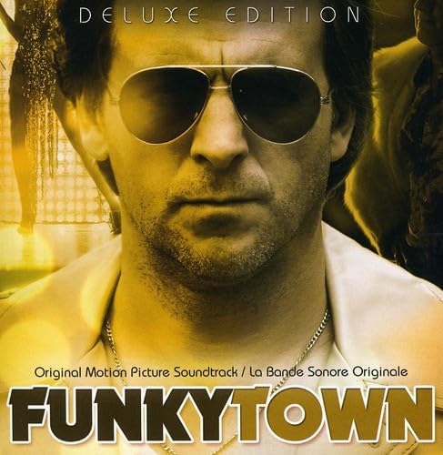 Film poster-style cover for the “Funkytown” soundtrack featuring actor Patrick Huard in a retro disco setting