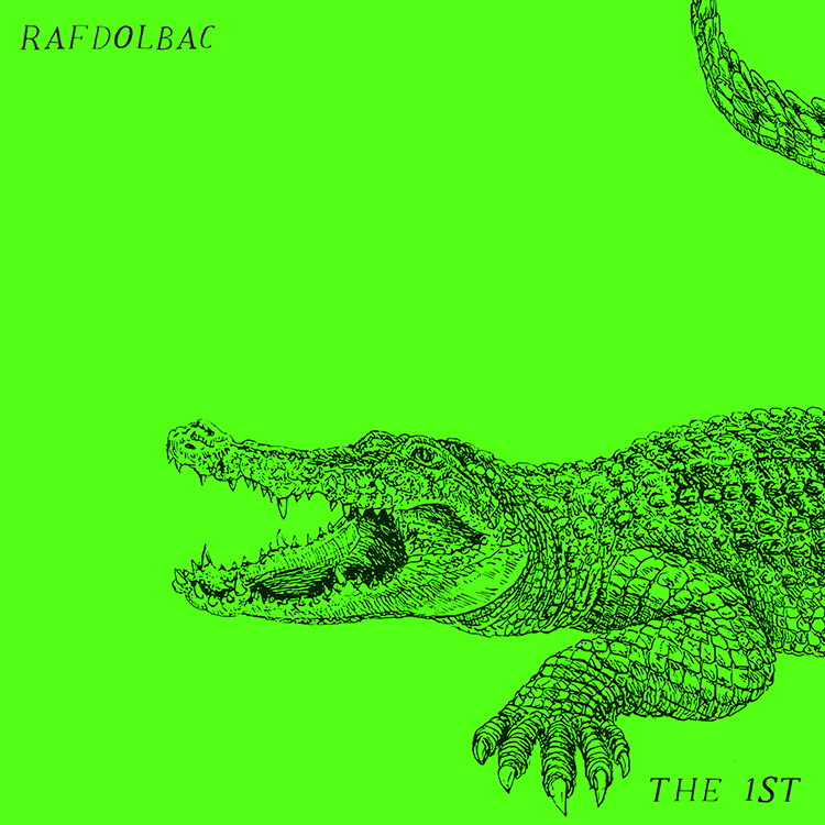 Bright green cover for RafDolBac’s “The 1st” featuring a stylized crocodile silhouette